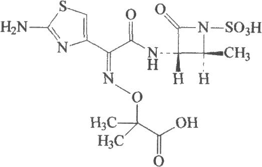 4.2结构式aztreonam4.1.3英文名anqunan4.1.2汉语拼音氨曲南4.1.