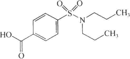3.2结构式probenecid3.1.3英文名binghuangshu3.1.2汉语拼音丙磺舒3.
