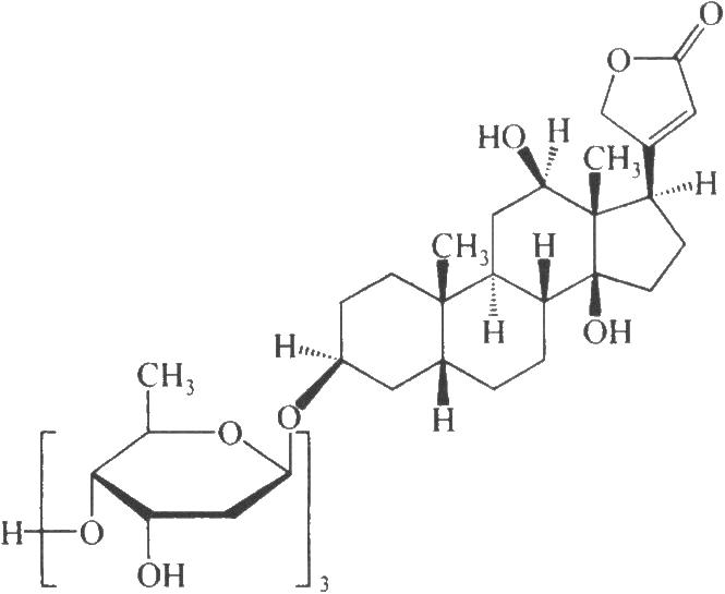 4.2结构式digoxin4.1.3英文名digaoxin4.1.2汉语拼音地高辛4.1.